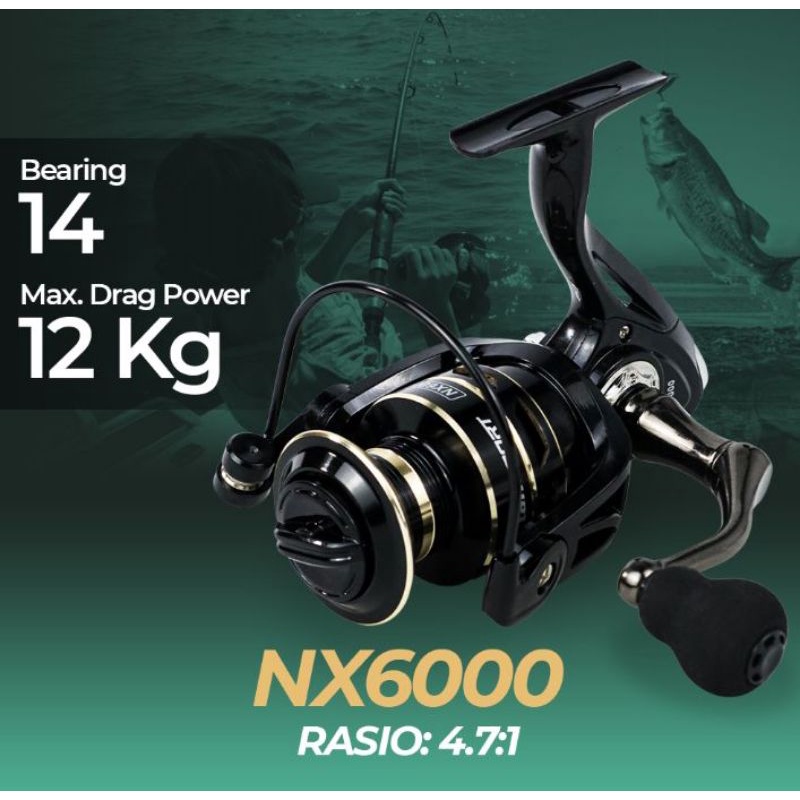 Taffsport NX6000 Series Metal Reel Pancing Spinning Fishing Reel 4.7:1 Gear Ratio