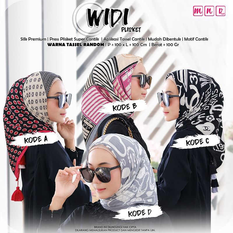 Widi Plisket Square Original MNV Hijab
