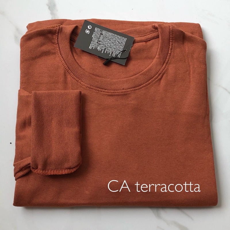 longsleeve rib basic sweater premium baju lengan panjang KALLYOUTFIT-CA TERRACOTTA