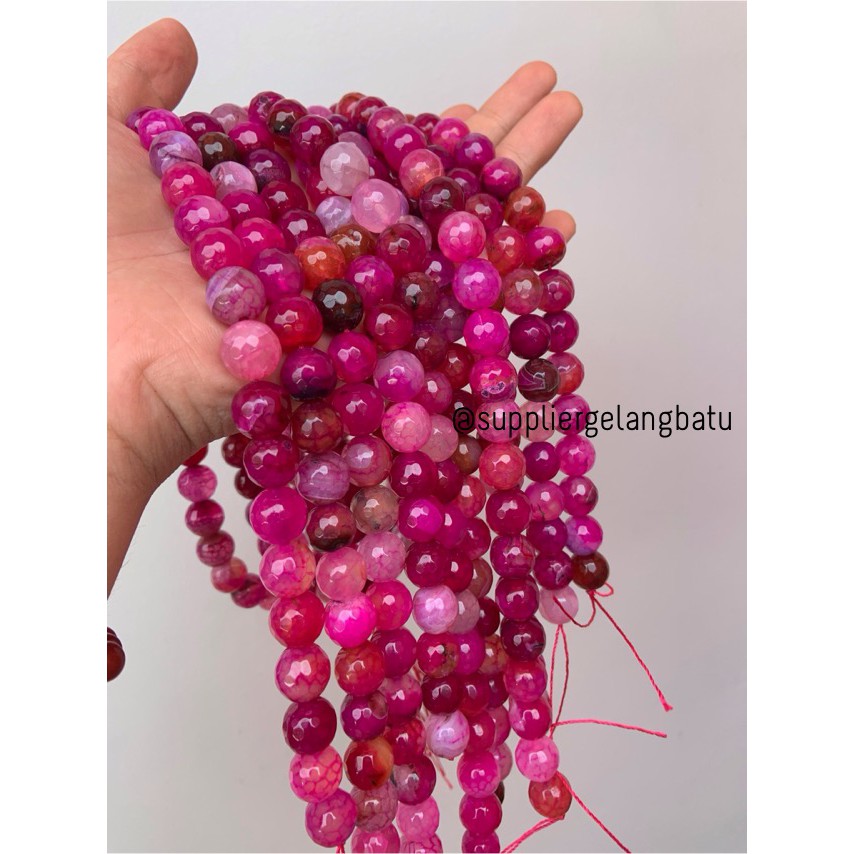 bahan batu 12mm Purple Agate CUTTING aksesoris AKIK gelang kalung batu