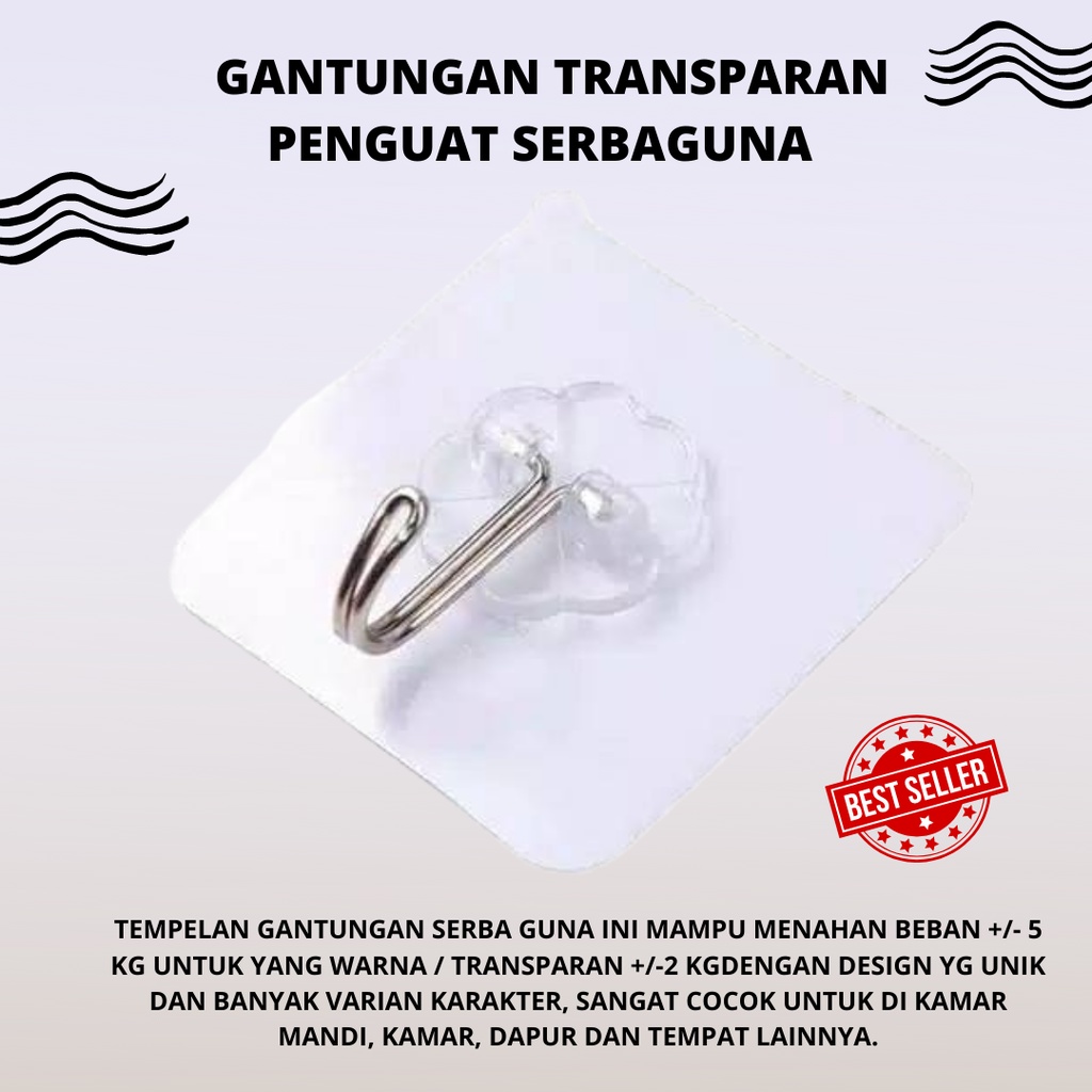 PROMO!!! Gantungan Tempel Ajaib Kait Tempel Kamar Mandi