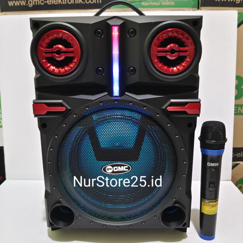 Speaker Bluetooth GMC 897R 8 inchi Bonus Mic wireless /Salon Aktif Bluetooth