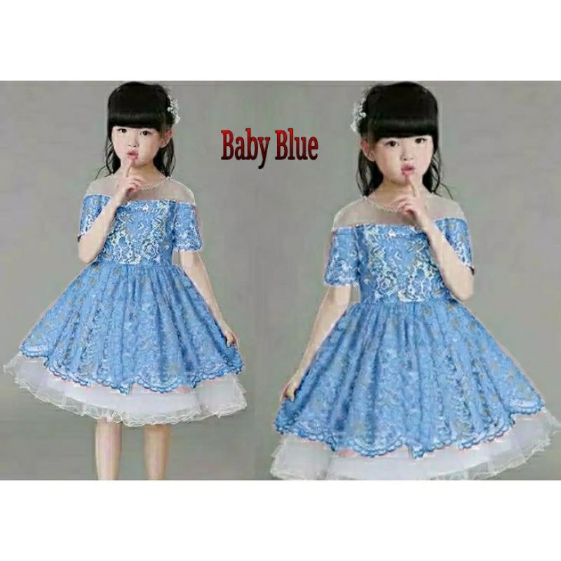 Dress anak Mikayla brokat 1-4th baju pesta anak dress anak cewek rok bunga