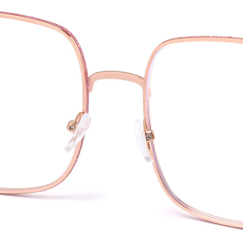 R-flower Vintage Square Kacamata Unisex Wanita Fashion Perlindungan Radiasi Berlian Studded Eyewear