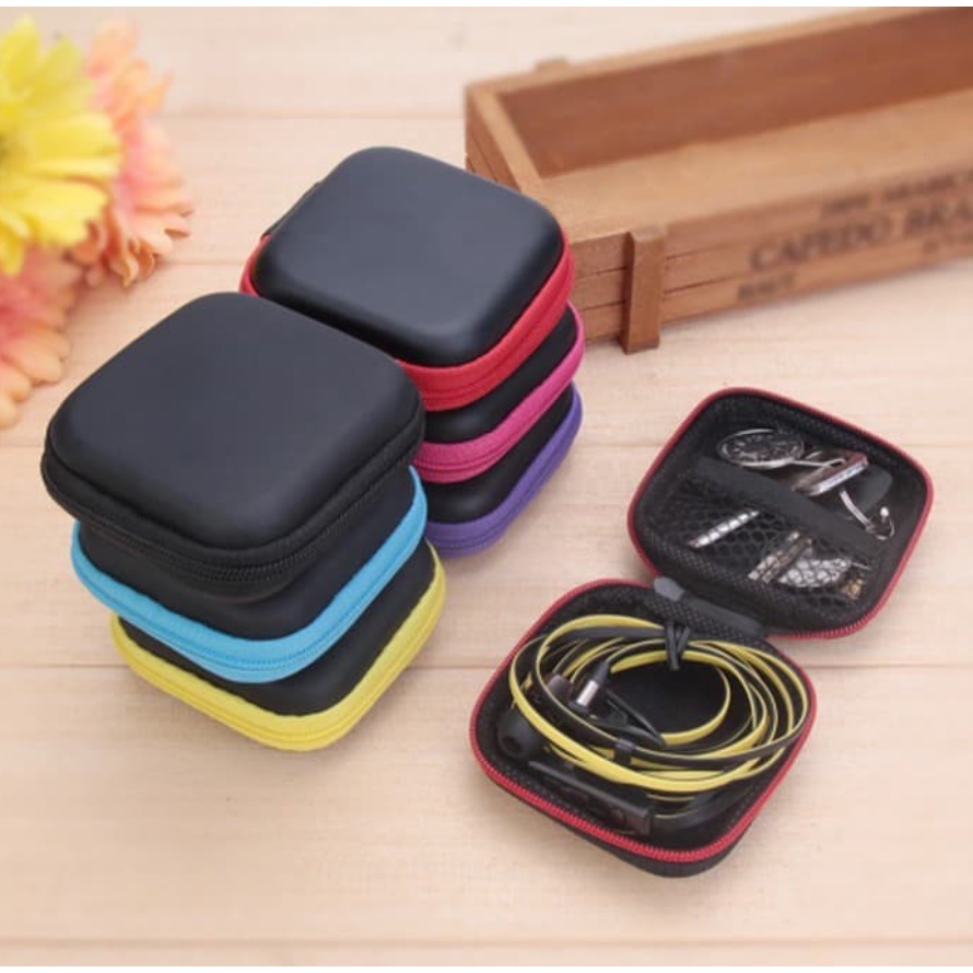 BAJ Travel Pouch Dompet Persegi Case Organizer Tempat Headset Koin Kunci Kotak Penyimpanan Charger Mini Serbaguna SS184