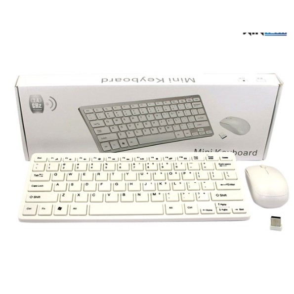 COMBO KEYBOARD + MOUSE WIRELLES MINI | KEYBOARD WIRELESS (BLACK &amp; WHITE)