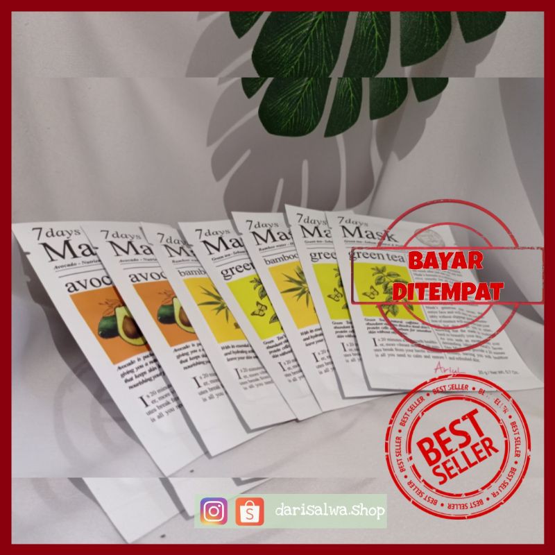 [PADANG] ORIGINAL SOCIOLLA 7 DAYS MASK ARIUL MASKER WAJAH GLOWING CANTIK ALAMI WANITA KOREA