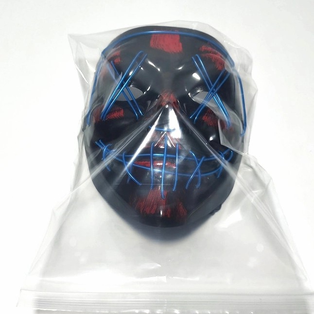 Topeng LED Skull Mask The Purge Anarcy Murah Cosplay Seram Tengkorak