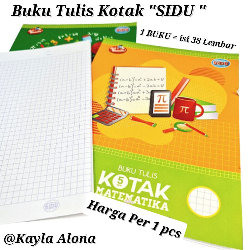 ( Harga per 1pcs )BUKU TULIS KOTAK ' SIDU ' ( 1BUKU = isi 38 lembar )