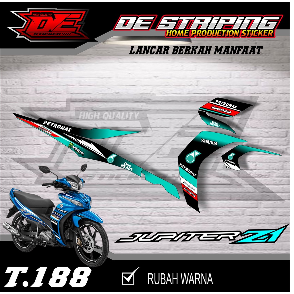 Striping Stiker Motor Jupiter Z1 Semifull Keren Motif Petronas T188