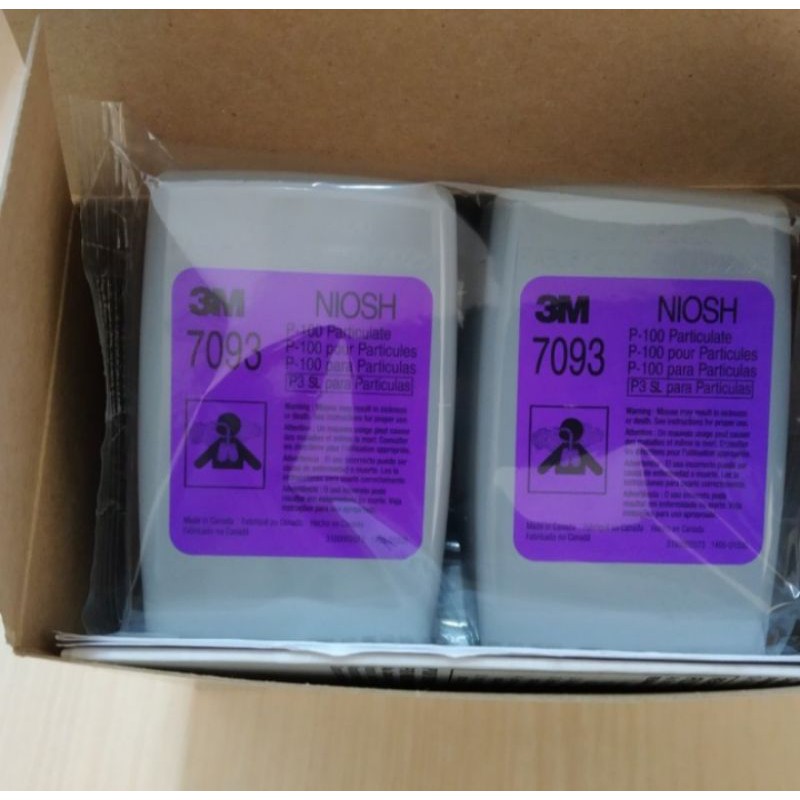 3M Niosh P100 Particulate Filter 7093 Cartridge Partikel 2Each/Set