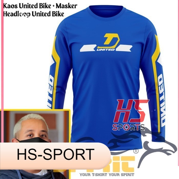 BAJU SEPEDA - Kaos Sepeda United Bike Lipat Pnjang Headloop - kaos sepeda