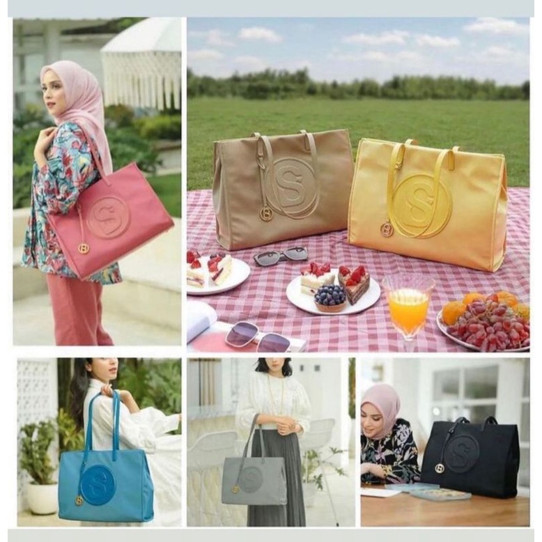 Aaliya nylon tote bag buttonscarves