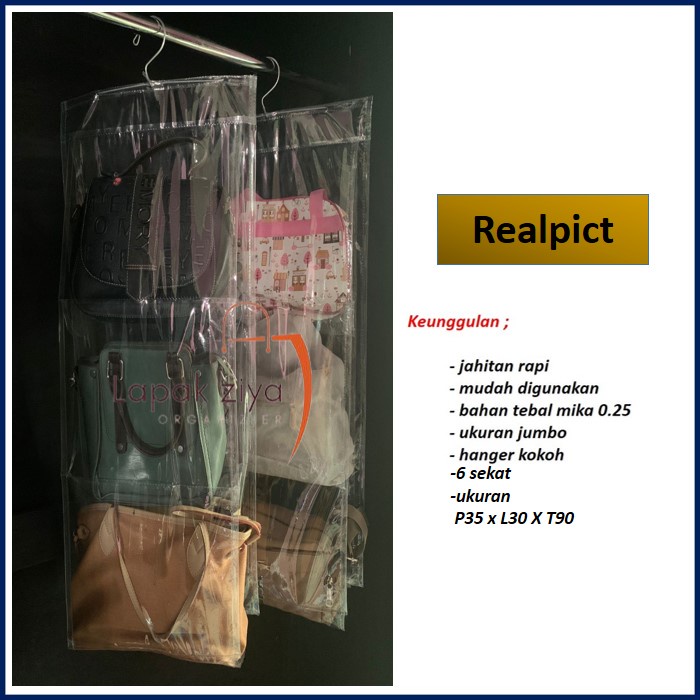 Hanging Bag - Rak Tas Gantung Bag Organizer Tempat Penyimpanan / Rak 6 susun gantung