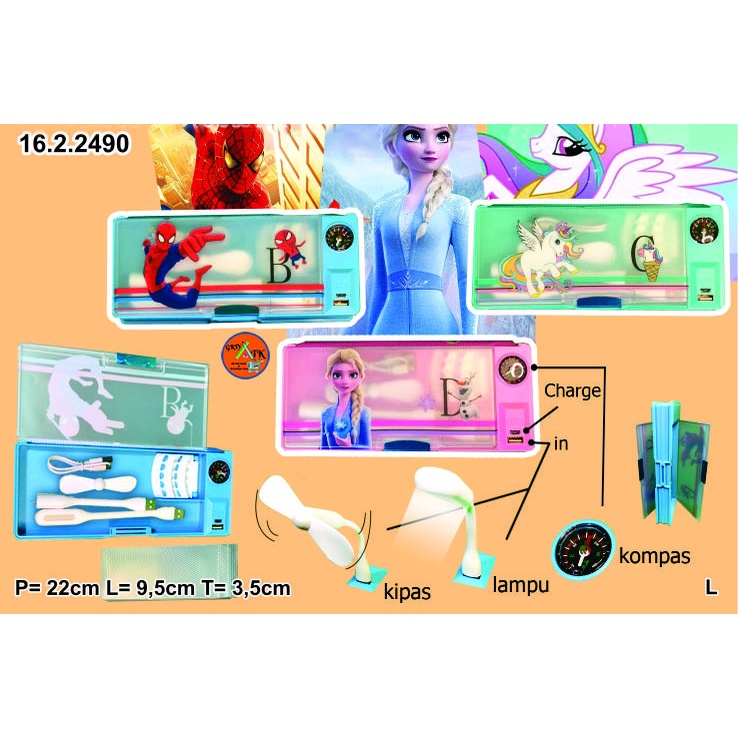 

Kotak tempat tepak pencil case alat tulis pensil murah anak magnet dan kompas G-251