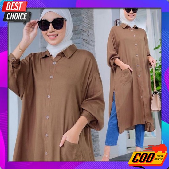 Baju Tunik Wanita Terbaru 2022 Tunik Putih Bahan Moscrepe Premium Ghad Diyana Tunik Atasan Long Tun
