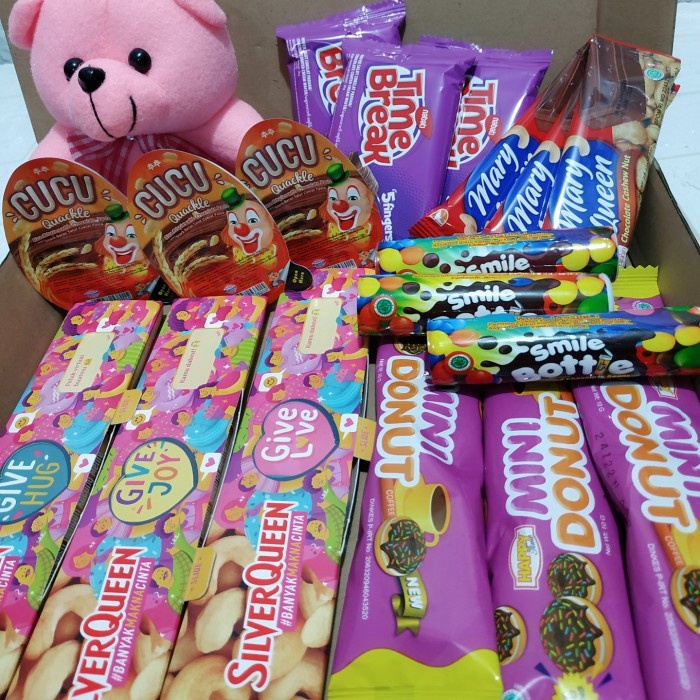 

kado birthday wedding gift paket TRIPLE / 18 COKLAT BIG BOX + BONEKA HADAIH VALENTINE BIRTH DAY