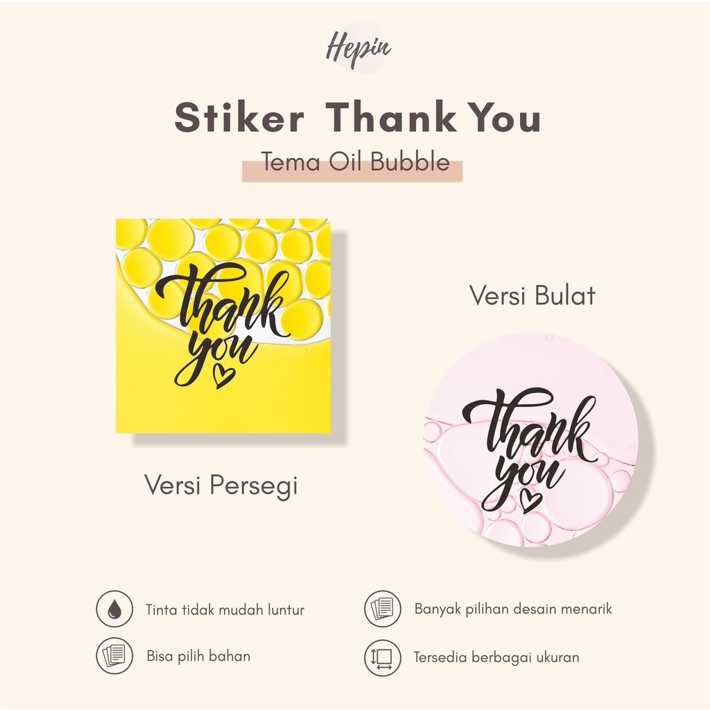 

murah cetak/stiker than kyou murah tema OIL BUBBLE/stiker label trimakasih