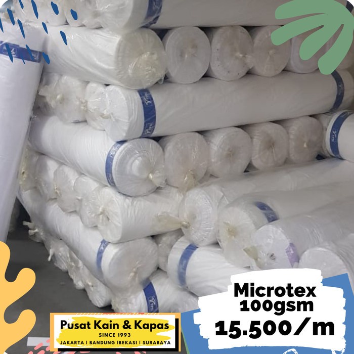 bahan kain sprei bantal guling putih polos meteran | microtex