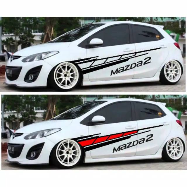 Stiker mobil mazda 2 terbaru promo stiker cutting list mobil Mazda 2 terbaru murah
