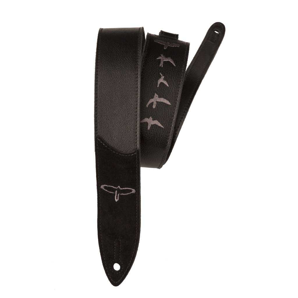 PRS Premium Leather Strap  Birds Emroidery  Black ACC-3166