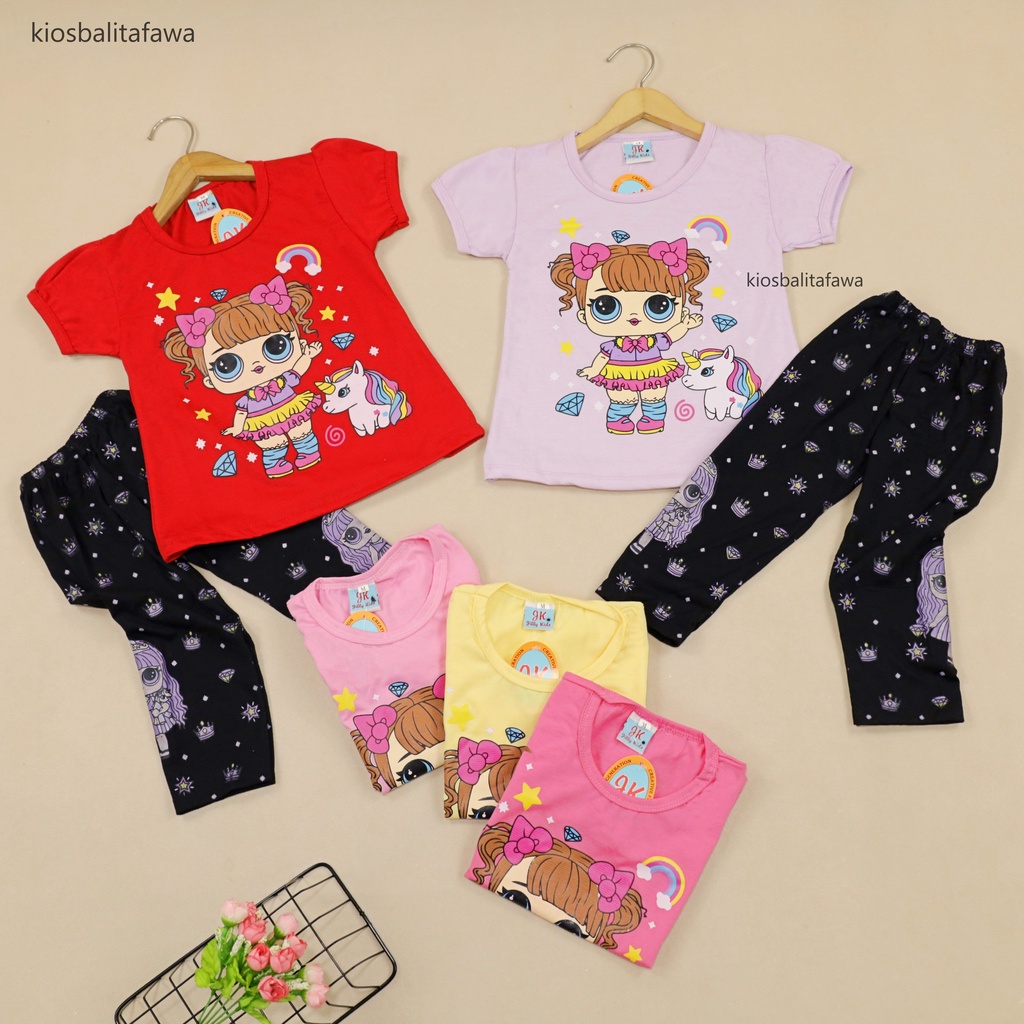 Setelan Mikkey &amp; DOLL uk 2-3 Tahun / Baju Anak Karakter Legging Perempuan Celana Atasan Kaos Cewek