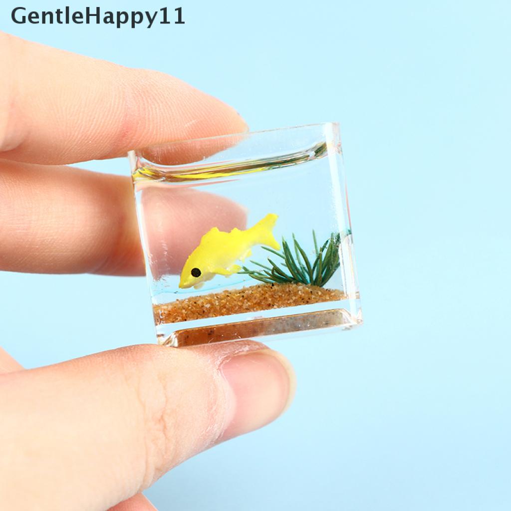 Gentlehappy Rumah Boneka Miniatur Kaca Fish Tank Bowl Aquarium Rumah Boneka Mainan Ornamen Rumah