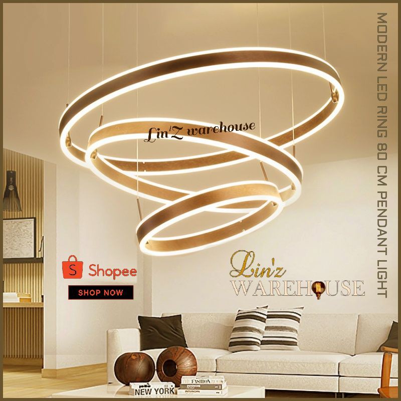 Lampu gantung MODERN DOUBLE LED RING 80 CM pendant light