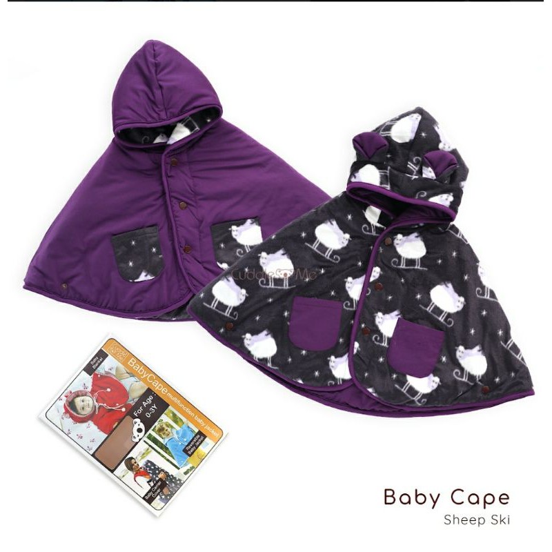 CUDDLEME BABYCAPE SELIMUT JAKET BOLAK BALIK MANTEL KOREA KADO BAYI-Sheep purple