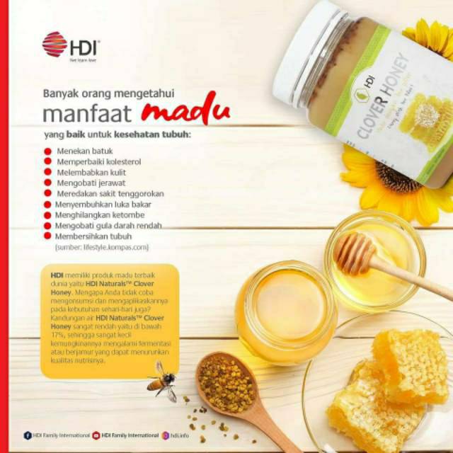 Madu clover honey 500 gram 1/2 kg HDi High desert panas dalam batuk imun murah booster anak dewasa