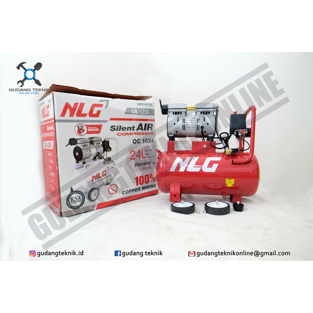 NLG Oil Less 3/4 HP Compressor ( Kompresor Angin / Listrik ) OC 1024