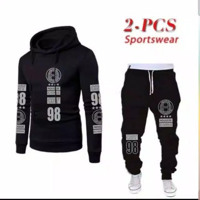 N_S Stelan 1Set Sweater Hoodie Panjang+Celana Jogger Panjang Cby_98