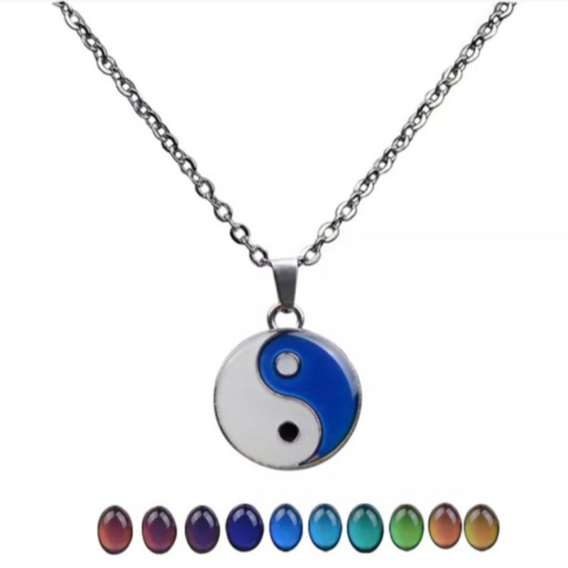 [BISA COD] Mood Necklace Kalung Yin Yang Berubah Warna Mood | Respon terhadap suhu tubuh