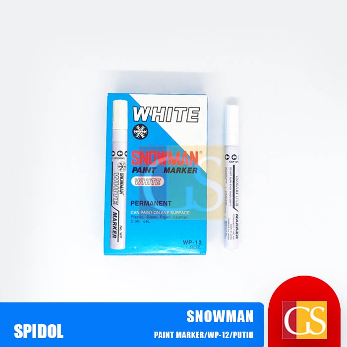 Spidol Paint Marker Permanen White Snowman Besar WP 12 Putih WP-12