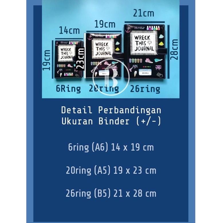

[PRODUK CJVAK] Bindermu READY Binder Grid Black White Monochrome 20ring A5 dan 26ring B5 TAE