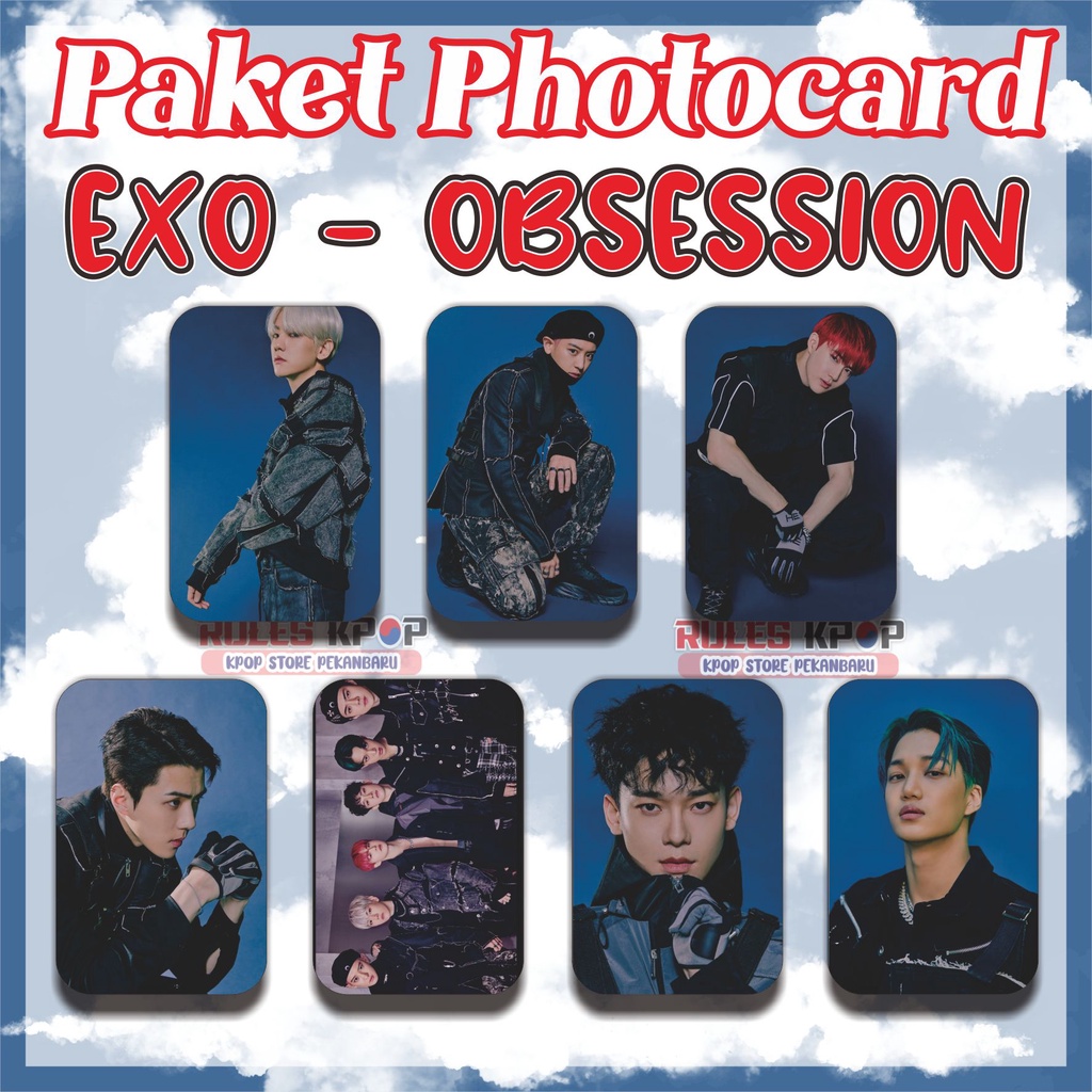 7 lbr - READY STOCK - Bisa COD - PAKET PHOTOCARD EXO OBSESSION ALBUM PHOTO CARD EXO OBSESSION PC EXO