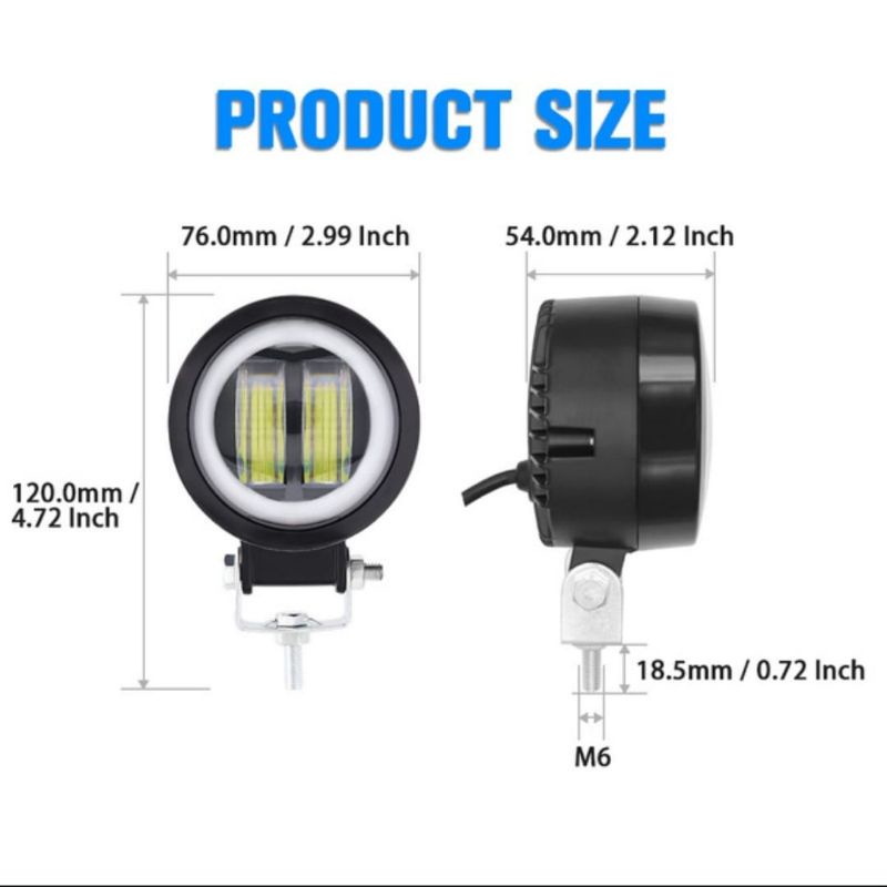 Lampu Tembak Sorot Led Cwl 2 Mata Lensa 4D Cree 20watt 12 - 24Volt