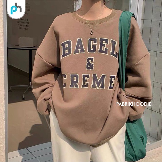 PABRIKHOODIE - BASIC SWEATER BAGEL &amp; CREME M - XXL {PRIA &amp; WANITA} {SABLON}