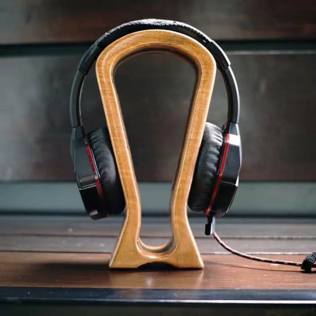 Wood Headphone Stand - Headphone Holder Kayu