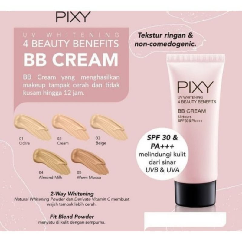 Pixy BB Cream UV Whitening 4 Beauty Benefits 30 ML | Alas Bedak | Pixy  BB Cream
