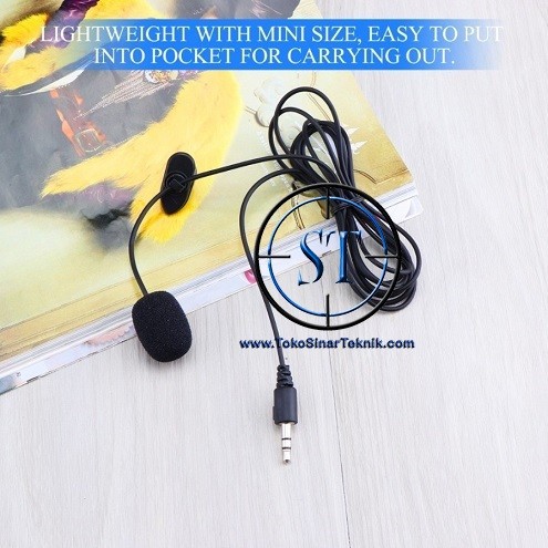 3.5mm Microphone Youtuber With Clip ON Mic 2 Garis  Kabel Mini For Hp Smartphone / Laptop / Tablet PC ekonomis