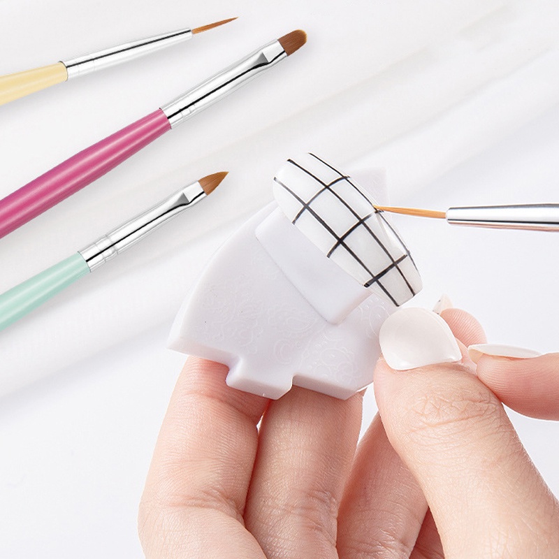 1pc Brush Pen Gambar Nail Art Akrilik Gagang Kayu Untuk DIY Manicure