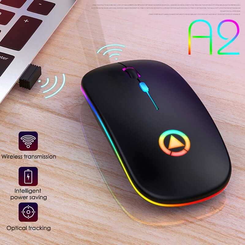 IDN TECH - YINDIAO Slim Silent Optical Wireless Mouse USB Recharge 2.4GHz - A2