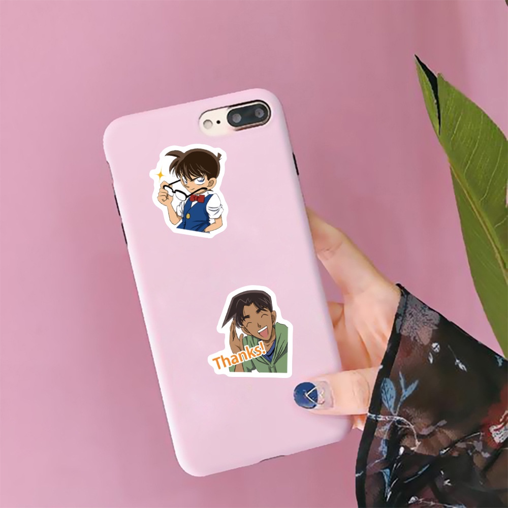 Detektif Conan stiker lucu kartun Jepang jurnal bahan dekorasi Anak cangkir kasus telepon tangan Buk