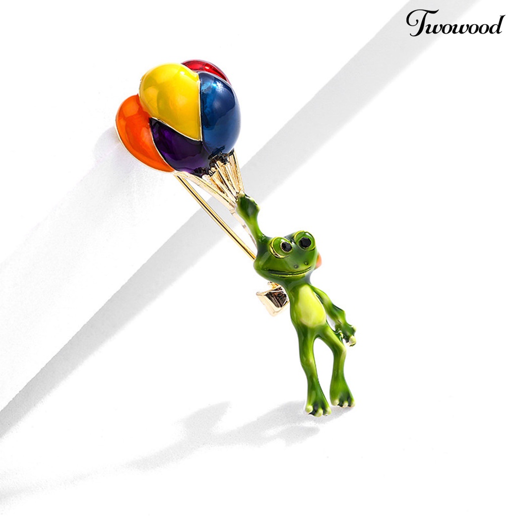 Twowood Brooch Pin Colorful Balloons Frog Cute Jewelry Long Lasting All Match Brooch Birthday Gifts