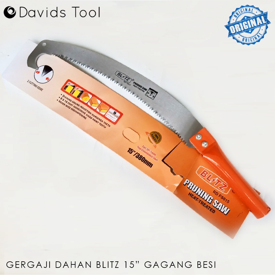 Gergaji Dahan Pohon Graji Kayu Lengkung Kopi Ranting 15 Inch Gagang Besi