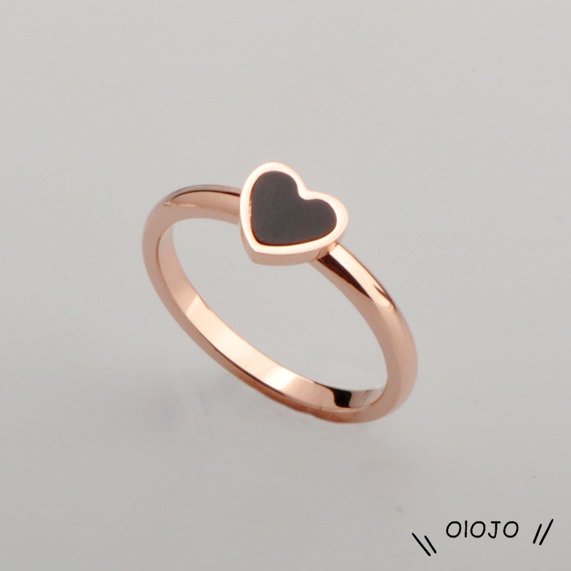 【COD】Korean Cinta Hati Cincin Titanium Lapisan Emas Model  Rose Gold