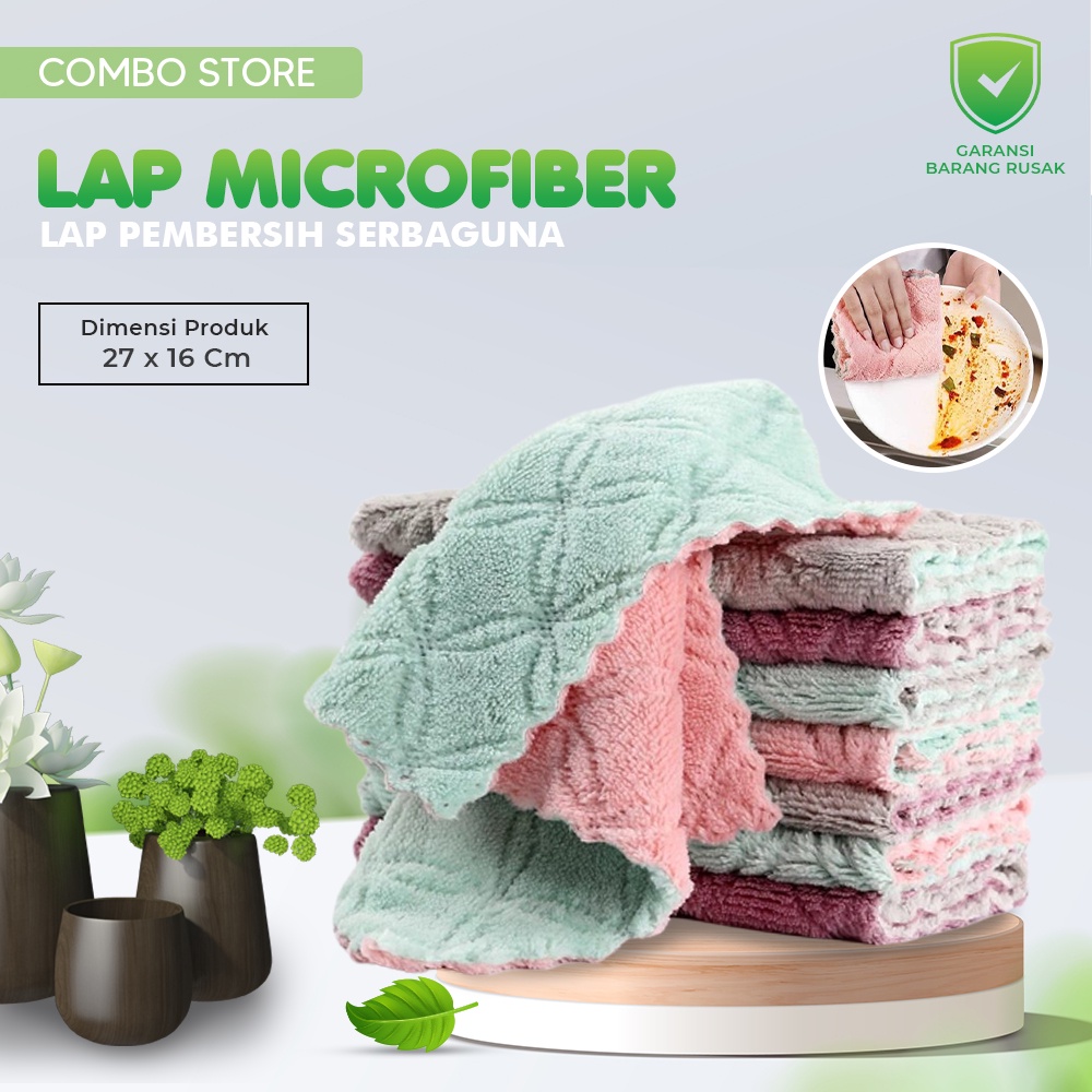 Kain Lap Microfiber Serbet Meja Dapur Serbaguna Penyerap Minyak Dan Air