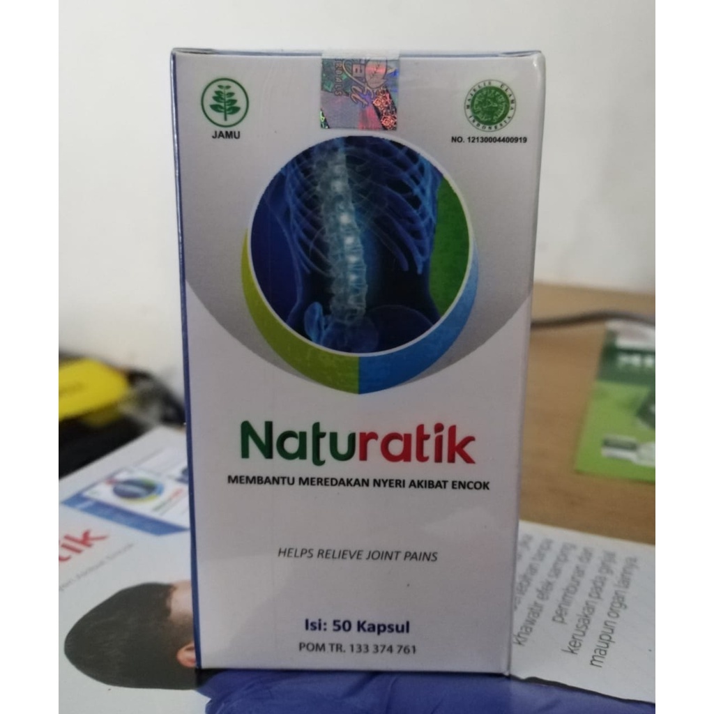 NATURATIK Naturafit / Obat Herbal PEGAL dan NYERI pada SENDI - ORIGINAL BPOM-1x Box Isi 50 Kapsul