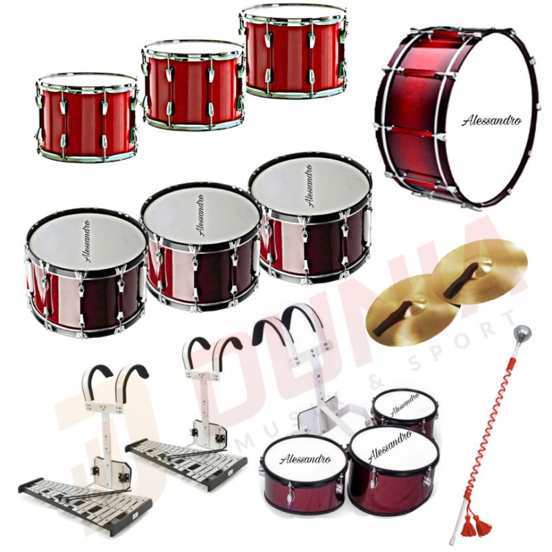 Paket Drumband SMP 12 Pemain / Alat Marching Band / Drumband Sekolah
